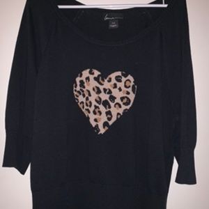 Lane Bryant Cheetah Heart Sweater 18/20W